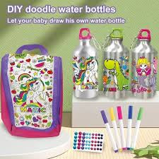 Mochila y botella de unicornio para colorear
