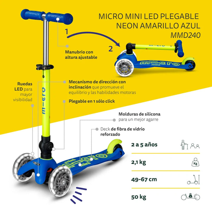 Scooter MICRO Mini Deluxe azul/amarillo 2+