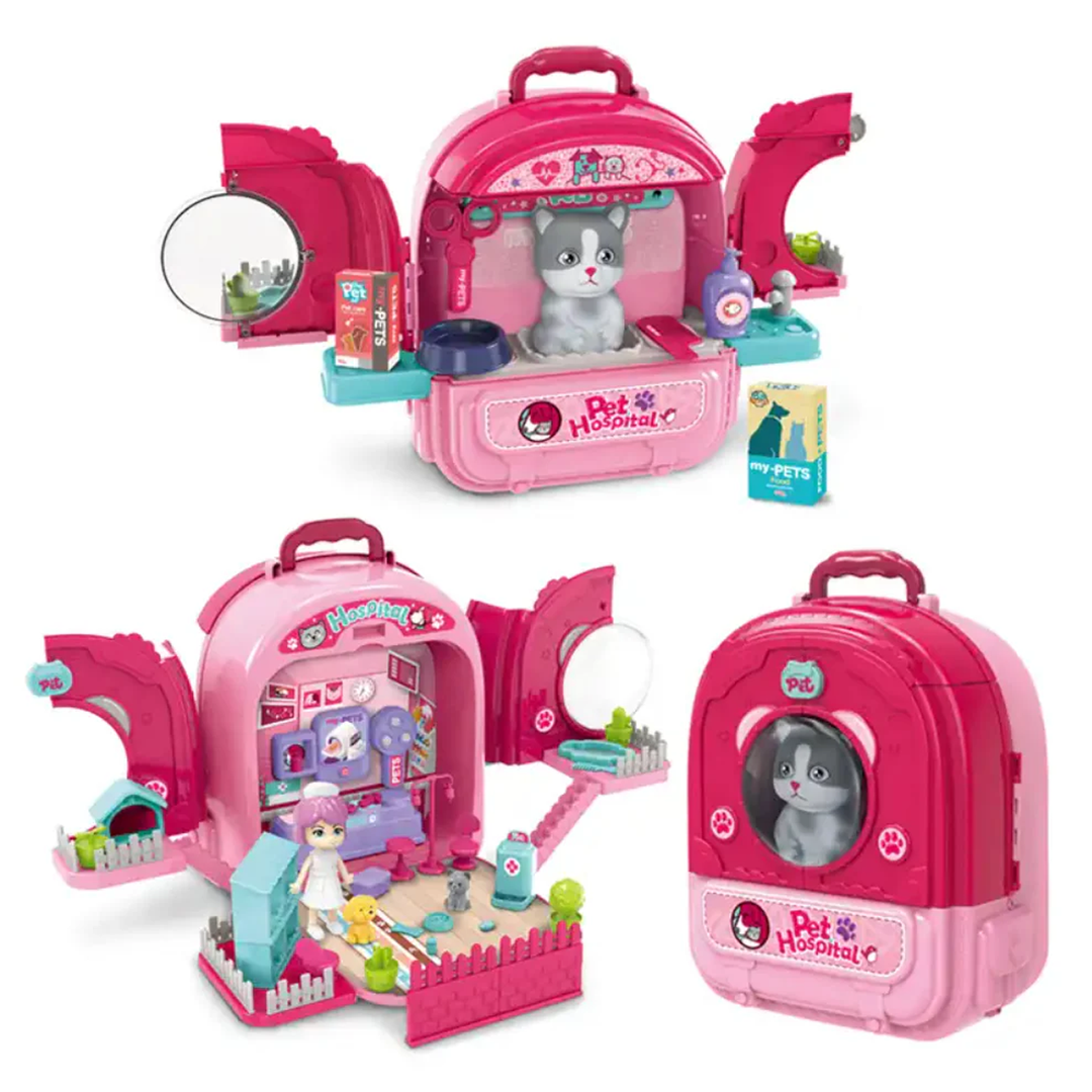 Maleta 3 en 1 Cuidados Mascota Gato Pets Hospital